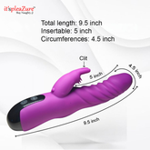9.5 inch rabbit vibrator measurements - 5 inch insertable, 4.5 inch girth - it'spleaZure